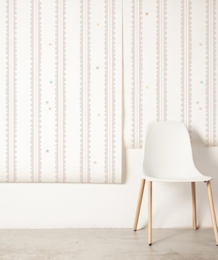 papel de parede rendinha Uauá cor bege(P25U002)