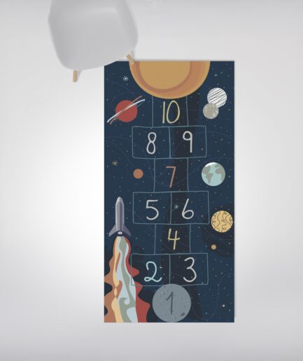 T25U002-az - Tapete de borracha Amarelinha Space Uauá